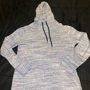 Express Men’s Light Hoodie, Navy, White, Medium, Long Sleeve